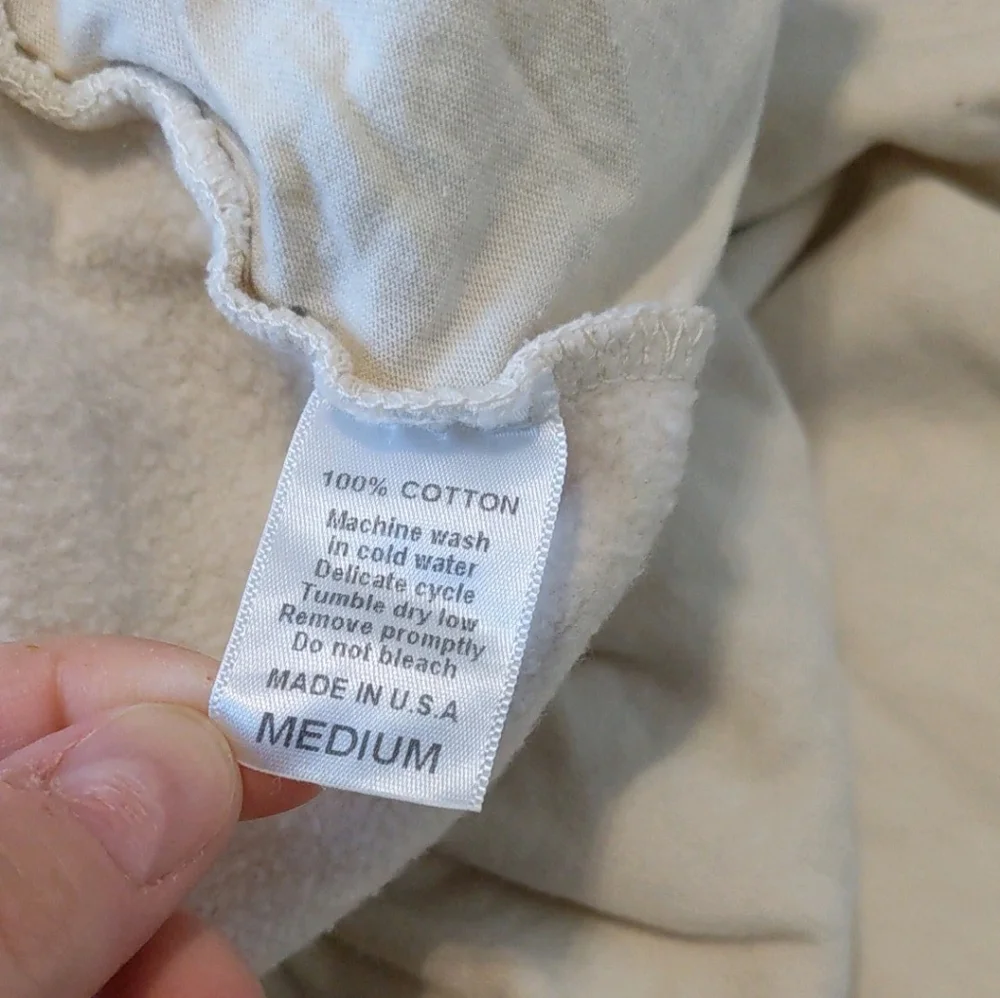 Levavi Varsity Club Made in USA Cotton Sweatpants Medium Bone - Picture 5 of 14